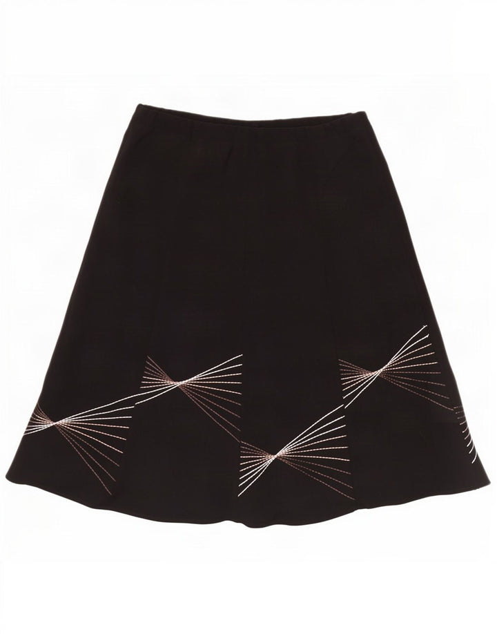 Fusta A-Line pentru femei Marks & Spencer, cu model abstract, UK 16 Large W40 Black