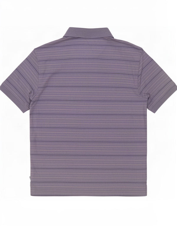 Cămașă polo Izod pentru bărbați, bumbac cu dungi mari violet