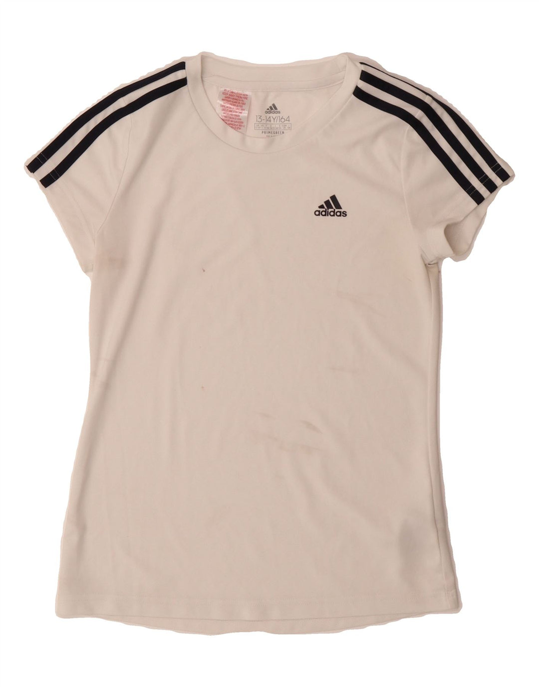 ADIDAS Boys Aeroready T-Shirt Top 13-14 Years White Polyester Vintage Adidas and Second-Hand Adidas from Messina Hembry 