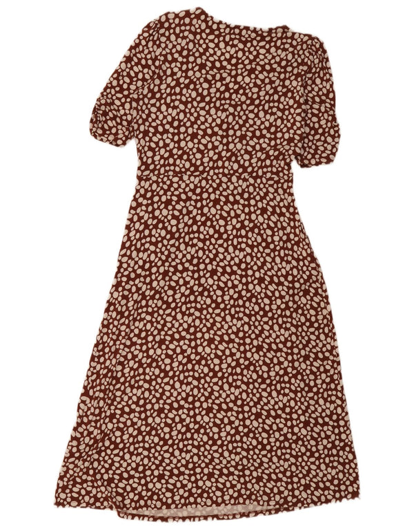Boden Womens Maxi Dress UK 12 Medium Brown Spotted