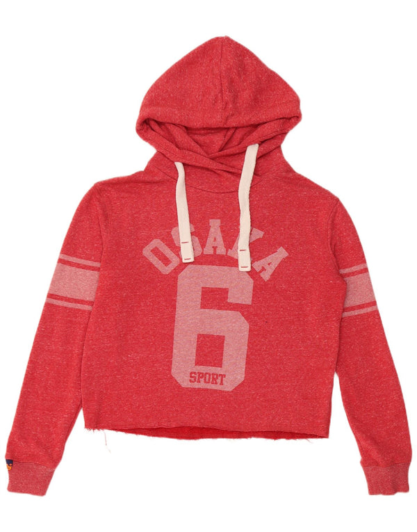 Pulover Superdry pentru femei Osaka Graphic Oversized Hoodie UK 10 Small Red