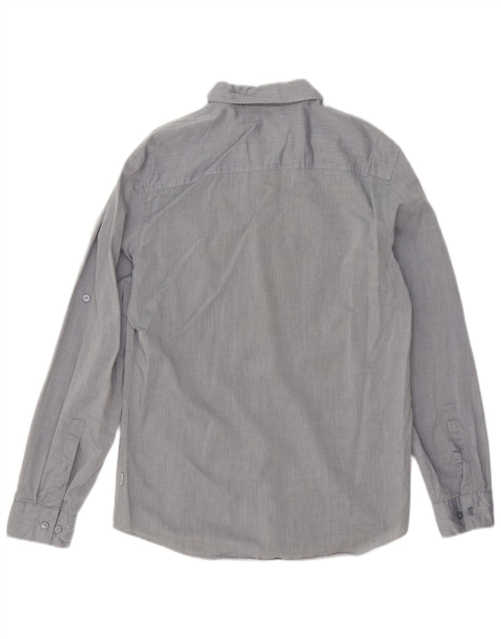 Cămașă pentru bărbați Calvin Klein Slim Fit, bumbac cu dungi gri mediu