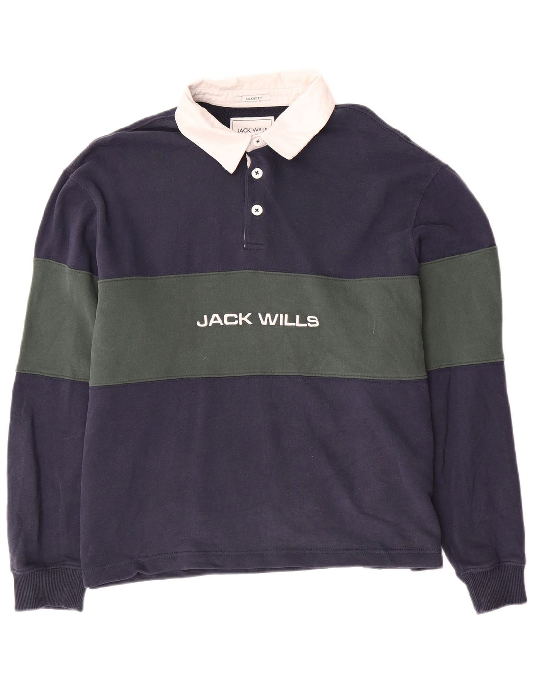 JACK WILLS Tricou polo grafic rugby pentru bărbați XL, albastru bleumarin, color block