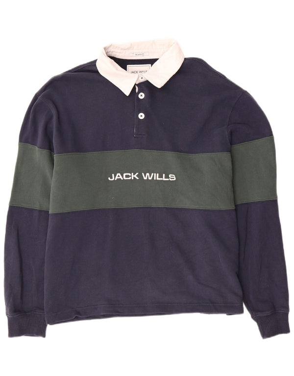 JACK WILLS Tricou polo grafic rugby pentru bărbați XL, albastru bleumarin, color block