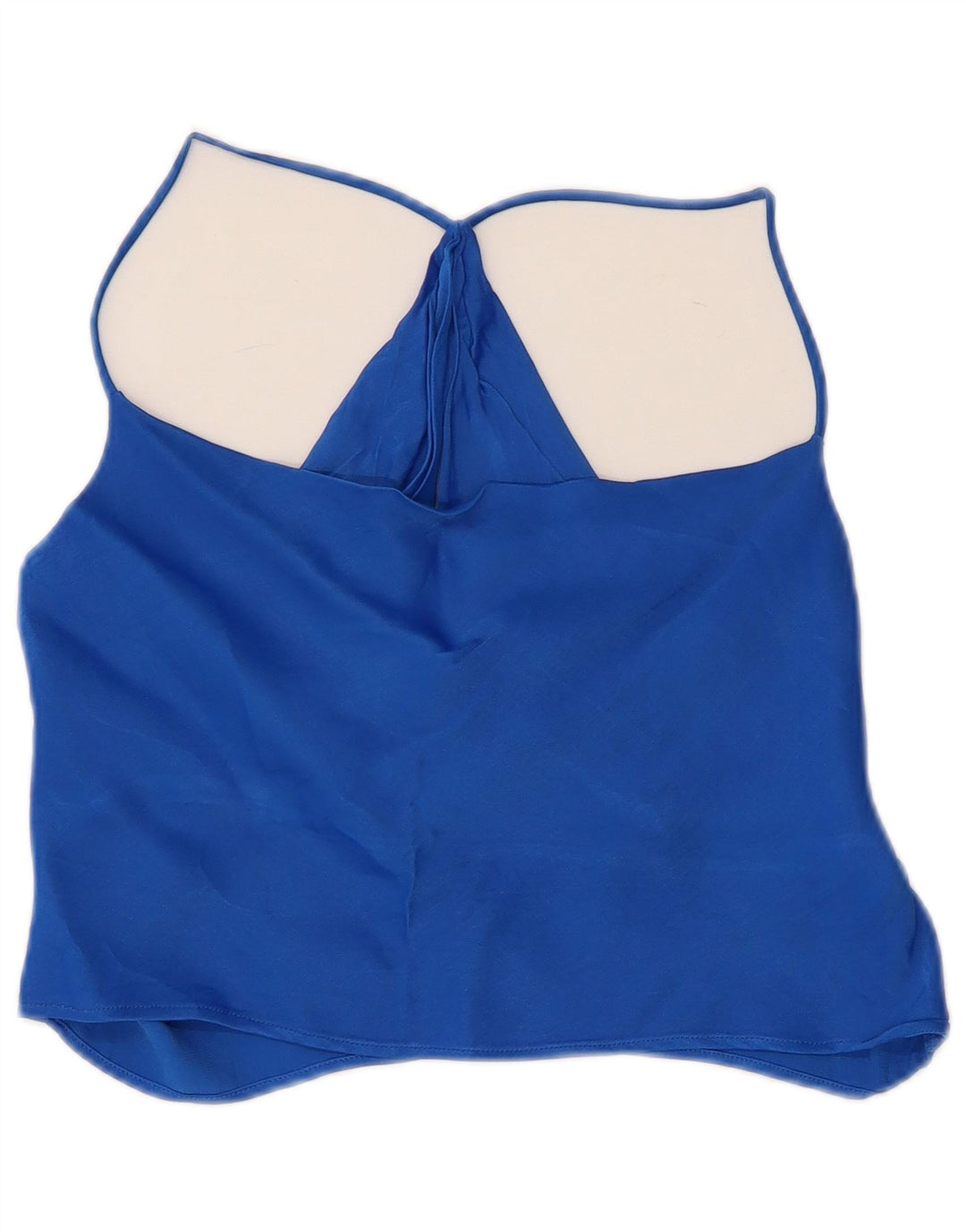 Top Crop Halter pentru femei Zara UK 8 Small Blue Viscose