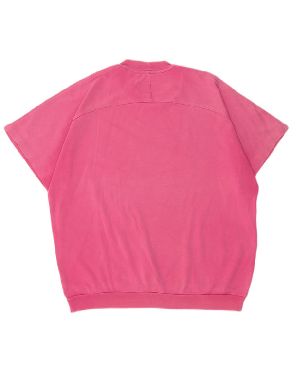 Silvy Tricou cu grafic supradimensionat pentru femei Top UK 14 Medium Pink Floral Bumbac