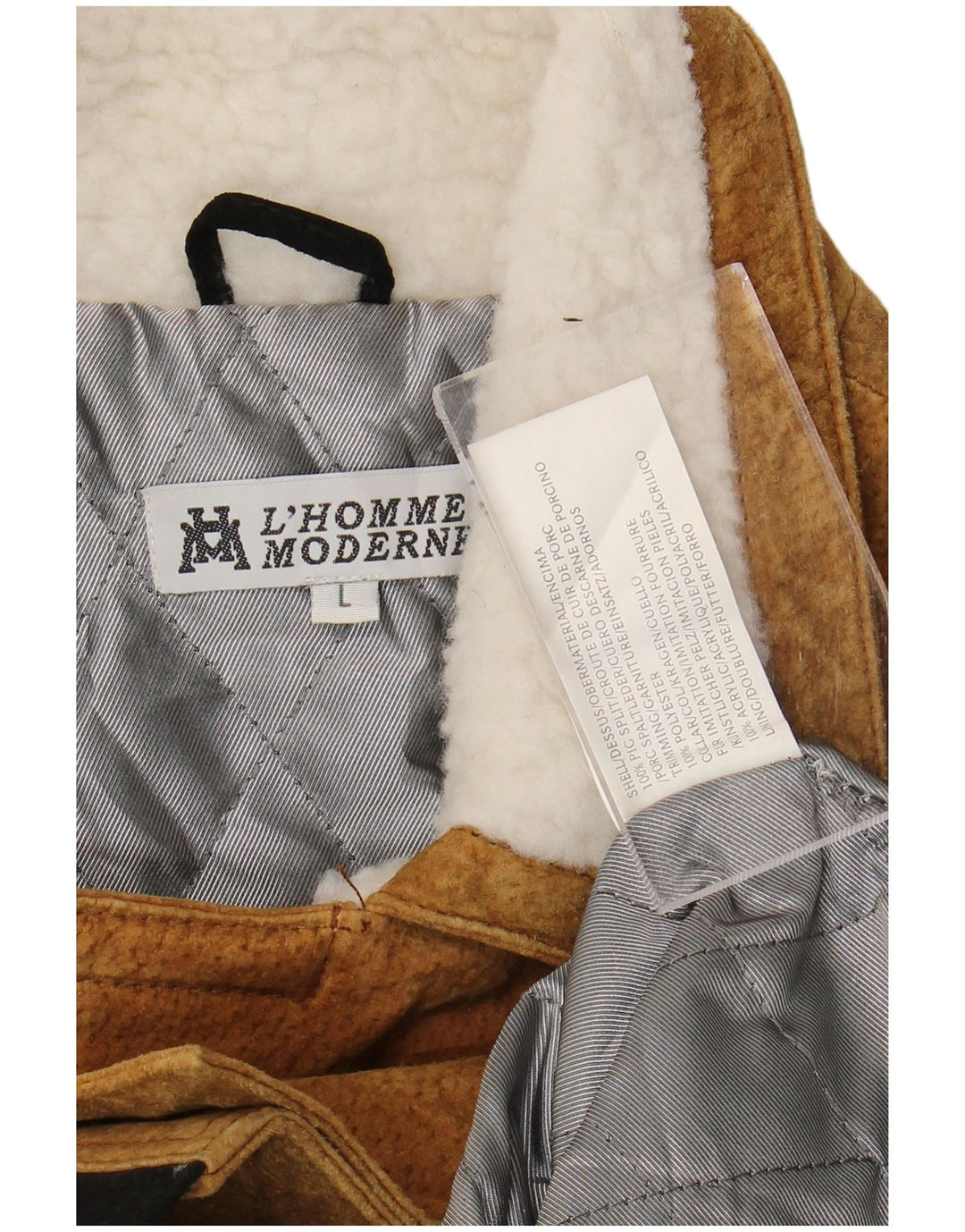 L'Homme Moderne Jachetă Bomber Windbreaker pentru bărbați UK 40 Large Brown Aztec