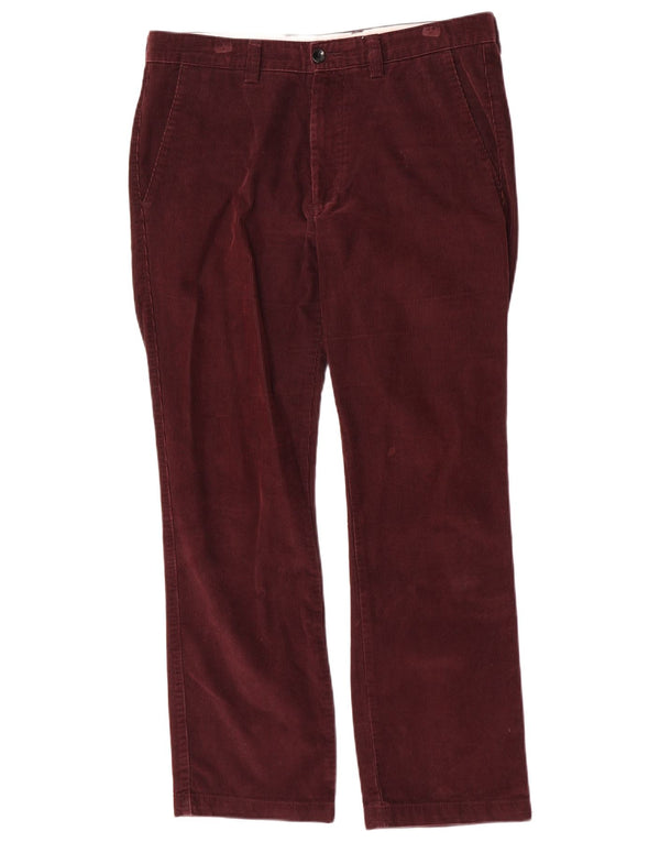 Pantaloni drepti pentru bărbați Dockers din velur, L34 L29, bumbac visiniu