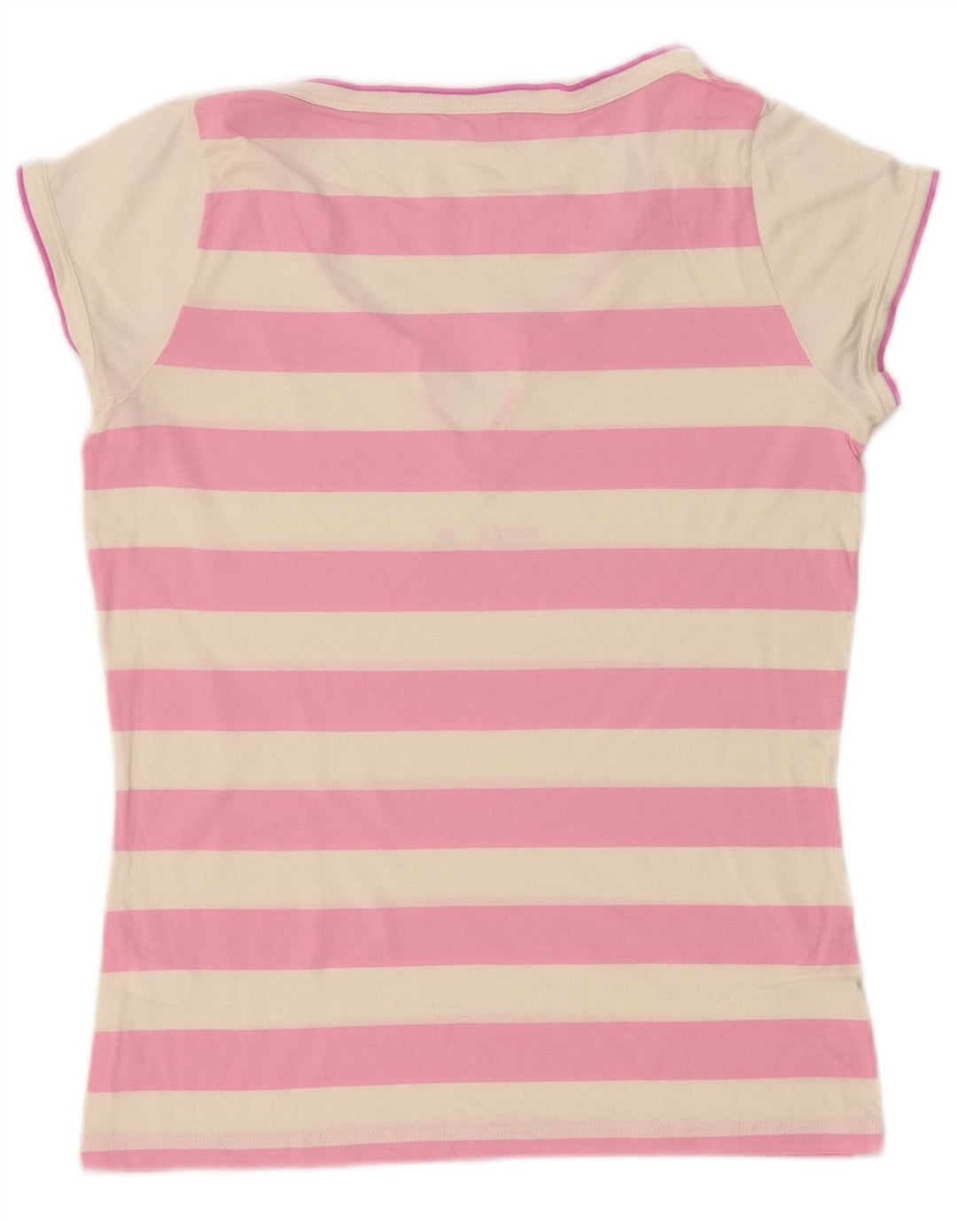 Tricou cu grafic pentru femei Fila Top UK 12 Medium Pink Striped Bumbac