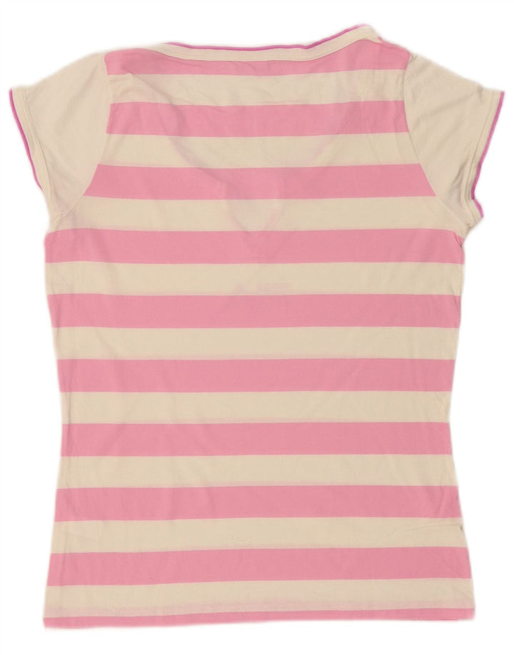 Tricou cu grafic pentru femei Fila Top UK 12 Medium Pink Striped Bumbac