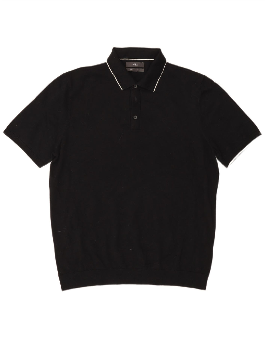 Tricou polo pentru bărbați Marks & Spencer, mare, negru, bumbac