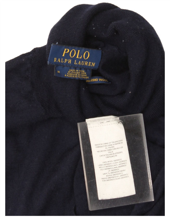 Pulover Polo Ralph Lauren pentru bărbați, cu gât rulat, lână medie albastru bleumarin