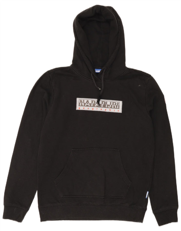 Pulover NAPAPIJRI Geographic Graphic pentru bărbați, bumbac mic, negru