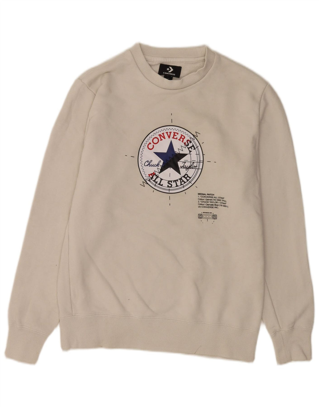 Pulover Converse Chuck Taylor Graphic pentru bărbați, bumbac mediu, bej