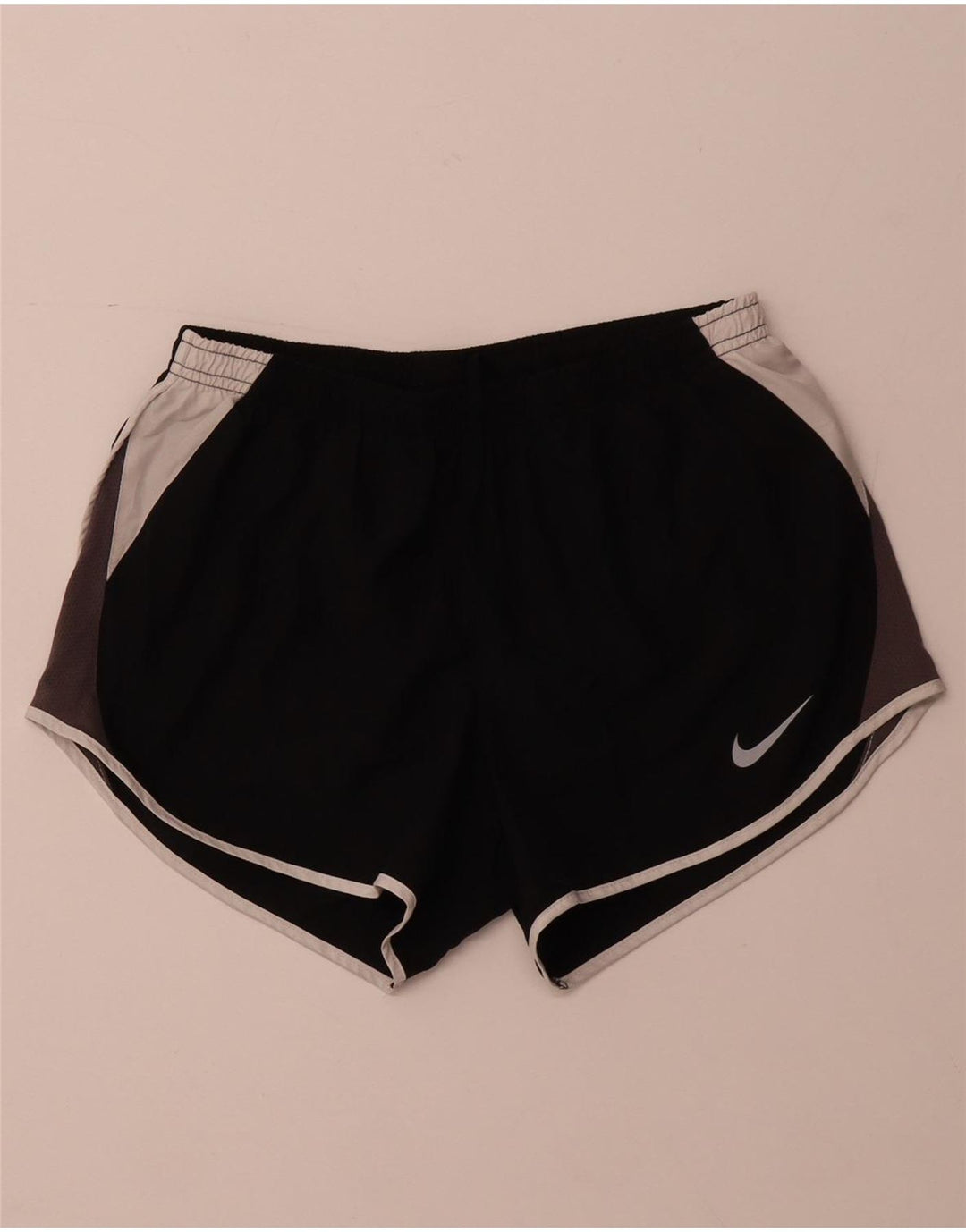 Pantaloni scurti sport NIKE Dri Fit pentru femei UK 8, negru, poliester color bloc