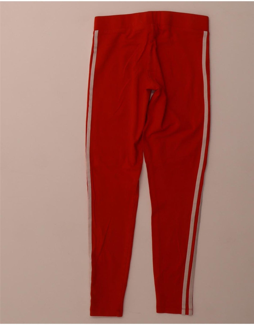 ADIDAS Womens Leggings UK 10 Small  Red Cotton