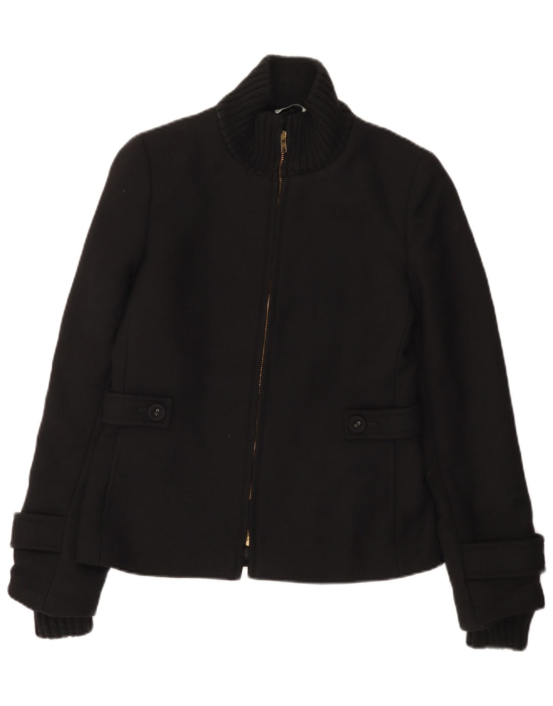 Bomber vintage pentru femei UK 10, lână neagră mică