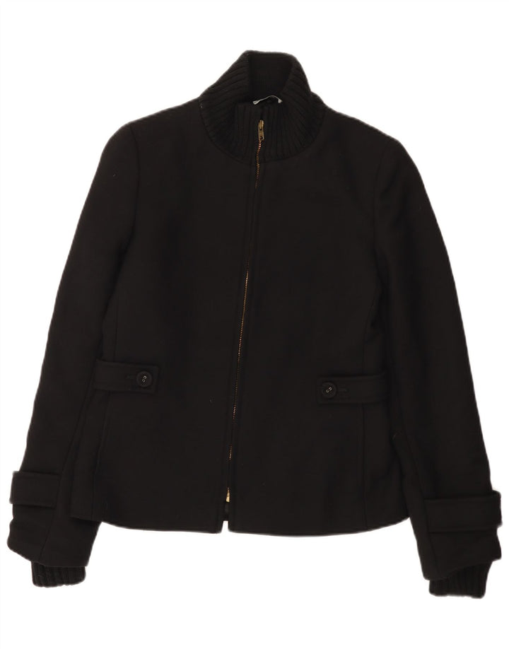 Bomber vintage pentru femei UK 10, lână neagră mică