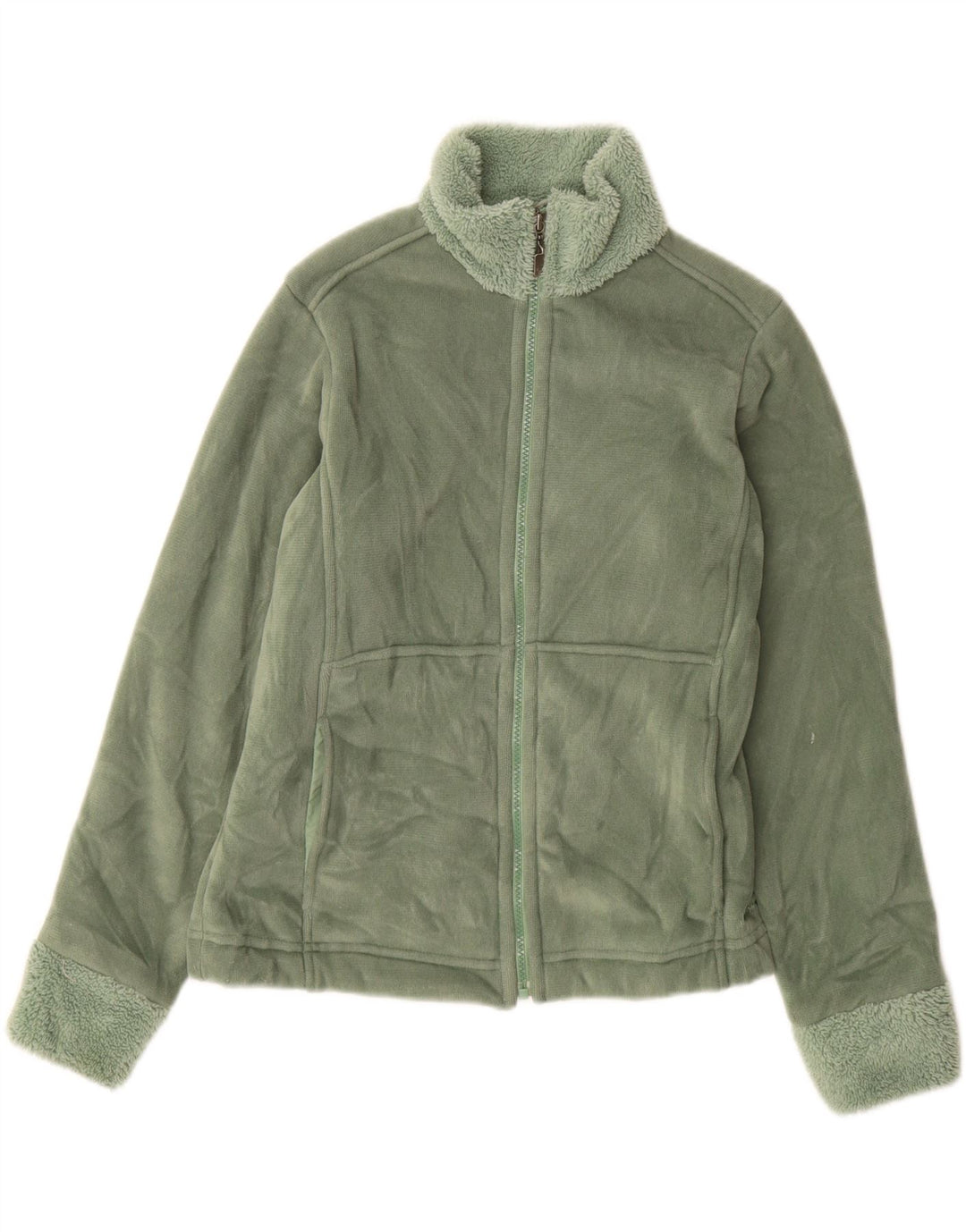Patagonia pentru femei Sherpa Trening Top Jacket UK 10 Small Green Poliester