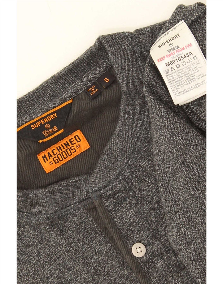 Top pentru bărbați Superdry cu mânecă lungă, bumbac gri mic