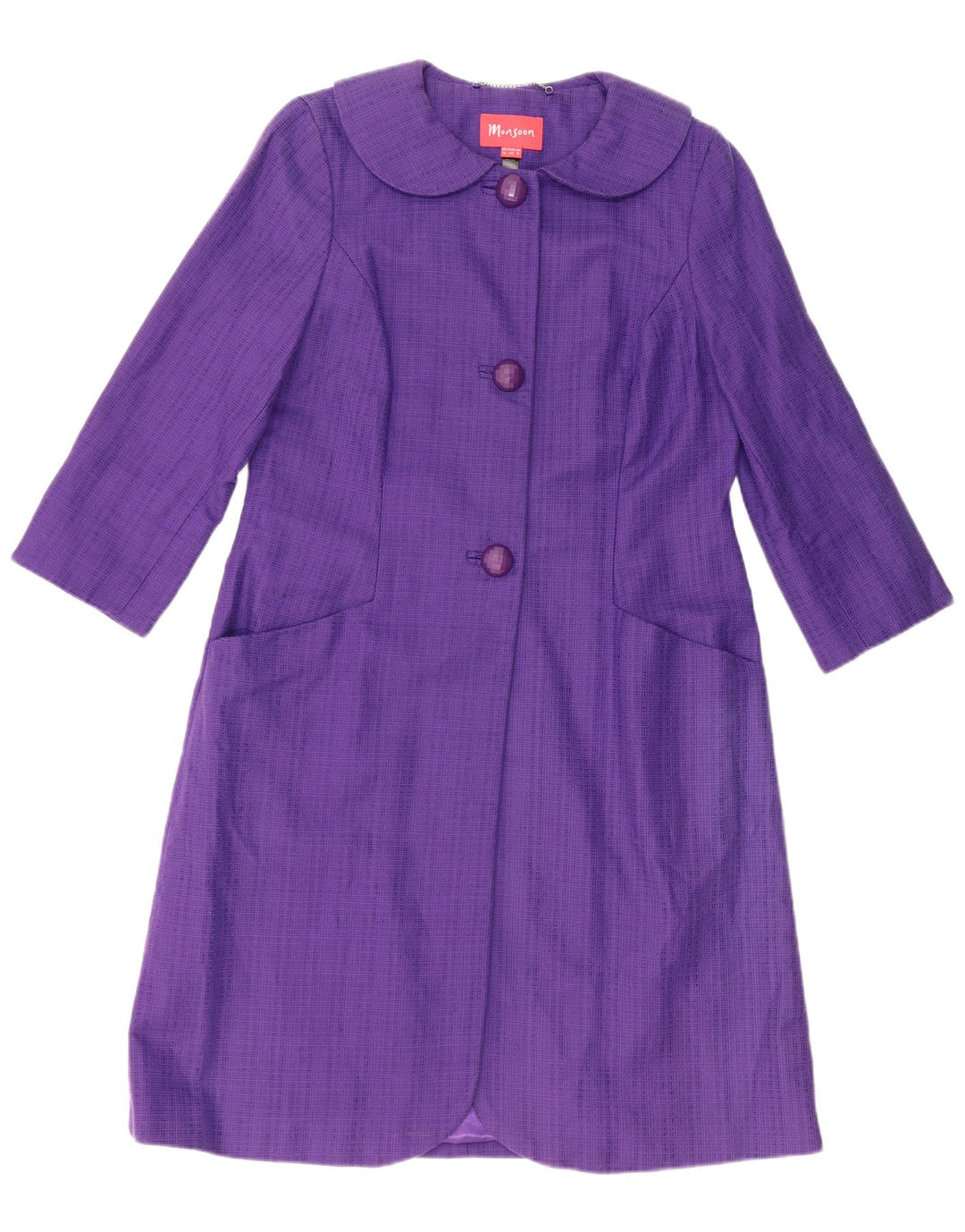 Palton pentru femei Monsoon UK 12, bumbac violet mediu