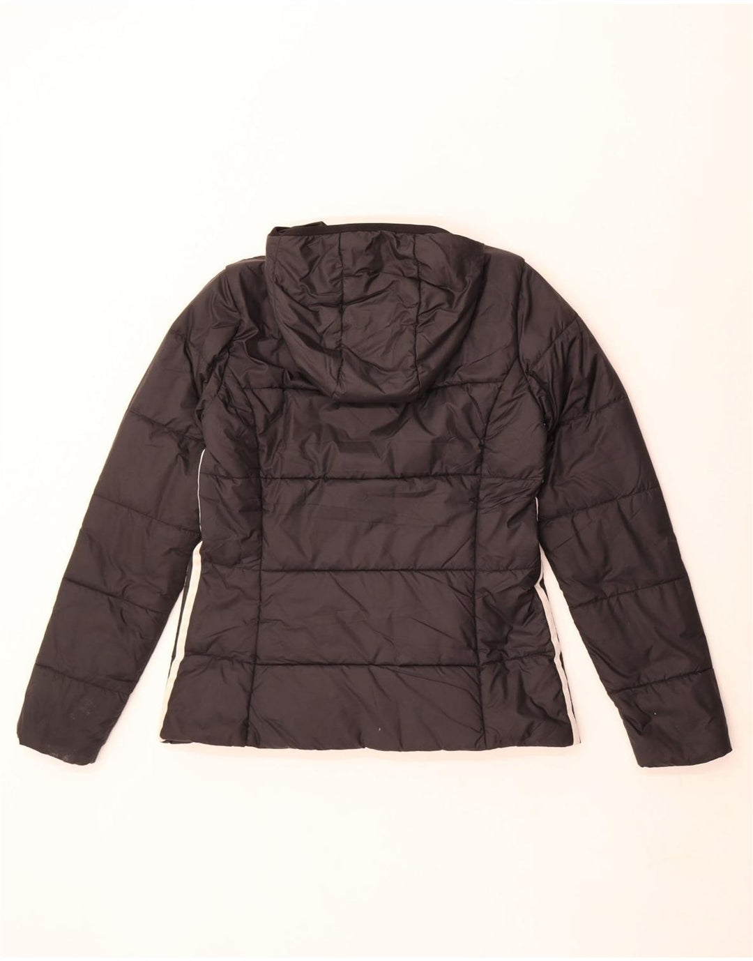 Jachetă căptușită cu glugă Adidas pentru femei UK 12 Poliester mediu negru