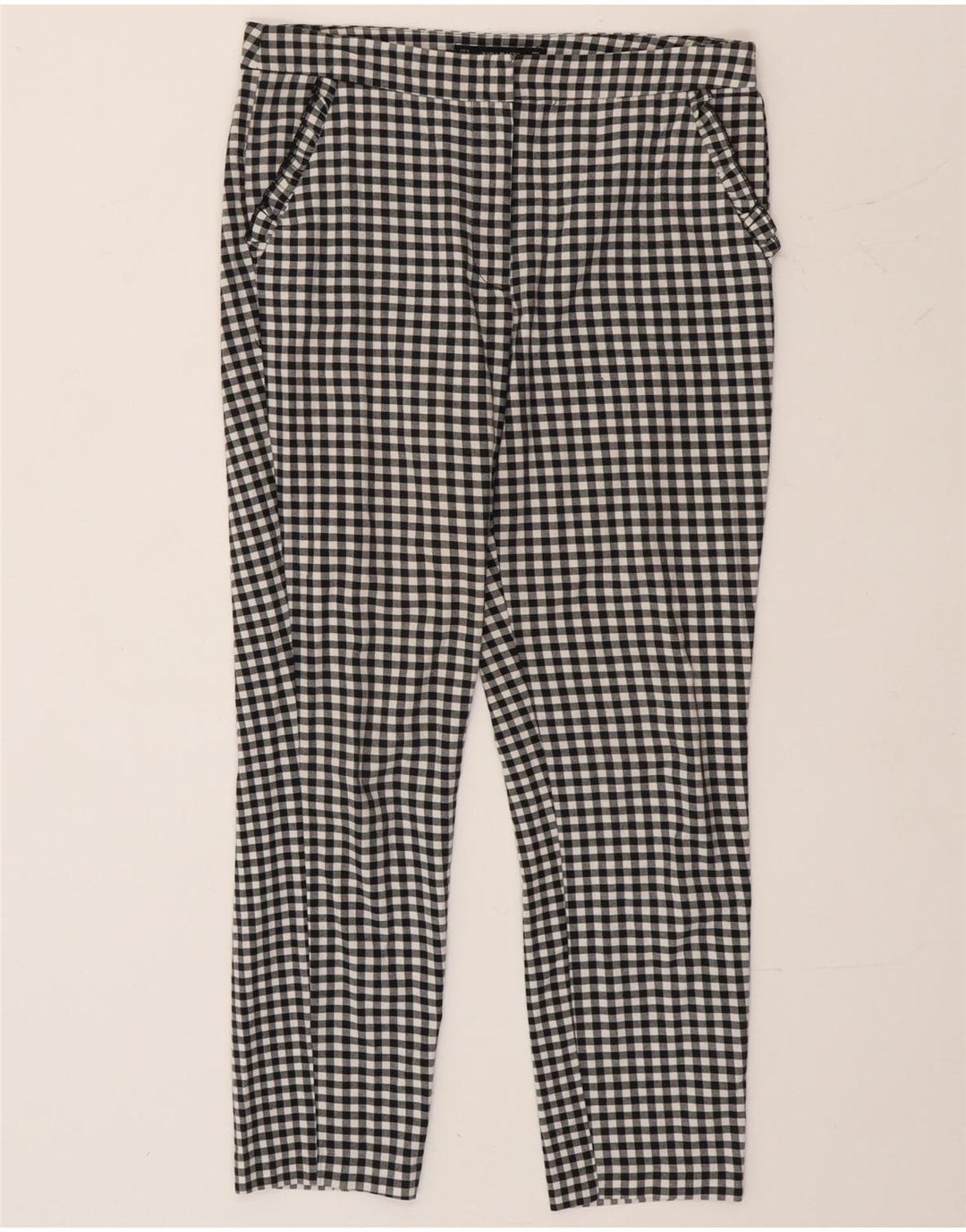 Pantaloni chino slim pentru femei Zara Mediu L30 L26 Negru Gingham