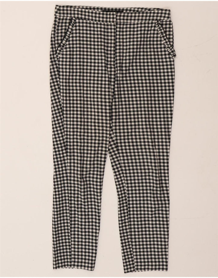 Pantaloni chino slim pentru femei Zara Mediu L30 L26 Negru Gingham