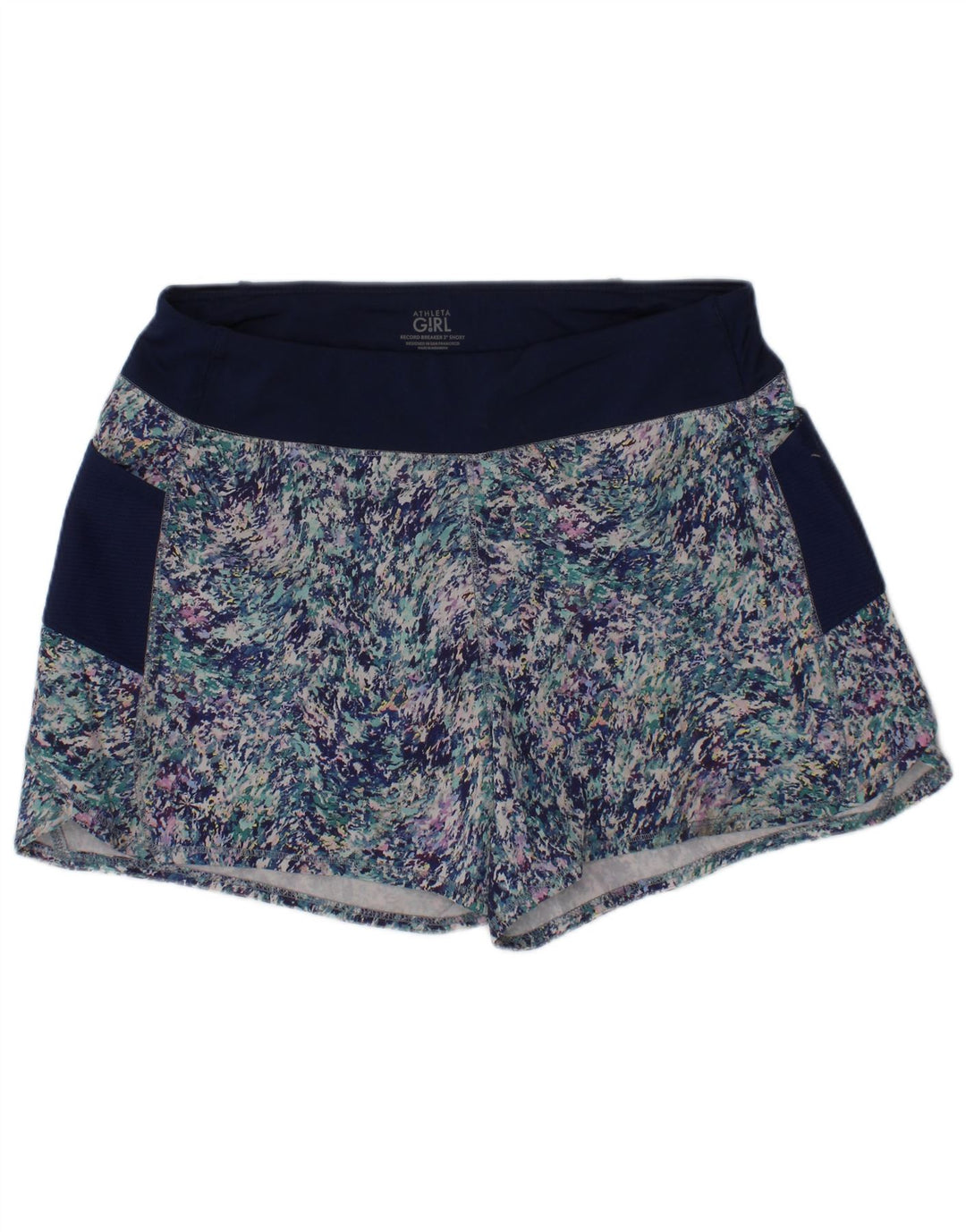 Pantaloni scurti sport pentru fete Athleta cu model abstract 11-12 ani mari bleumarin
