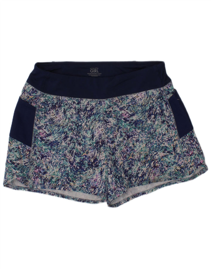 Pantaloni scurti sport pentru fete Athleta cu model abstract 11-12 ani mari bleumarin