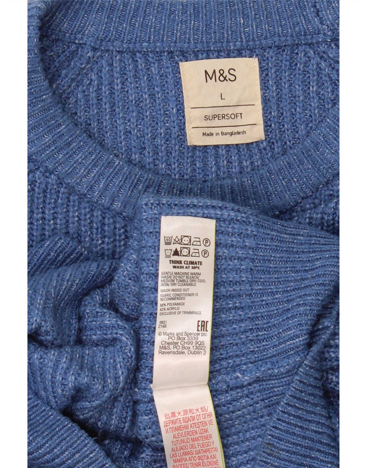 Pulover pentru bărbați Marks & Spencer cu gât roșu, mare, poliamidă cu pete albastre