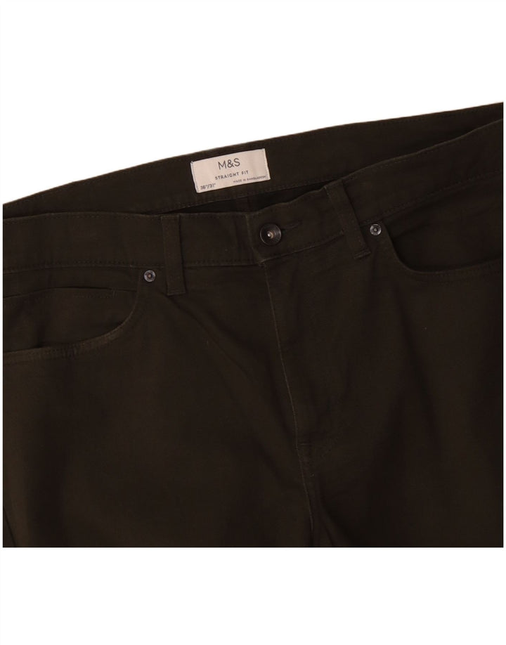 MARKS & SPENCER Pantaloni casual drepti pentru bărbați L36 L31 Bumbac kaki