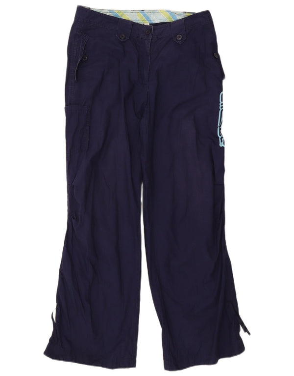 Pantaloni cargo drepti pentru femei Ellesse UK 10 Small W27 L30 Bumbac bleumarin