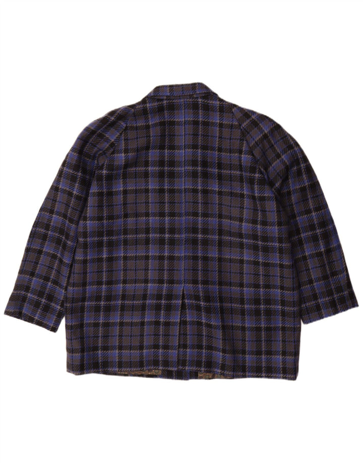 Jachetă pentru femei VINTAGE, supradimensionată, cu 3 nasturi, UK 18 XL Blue Check