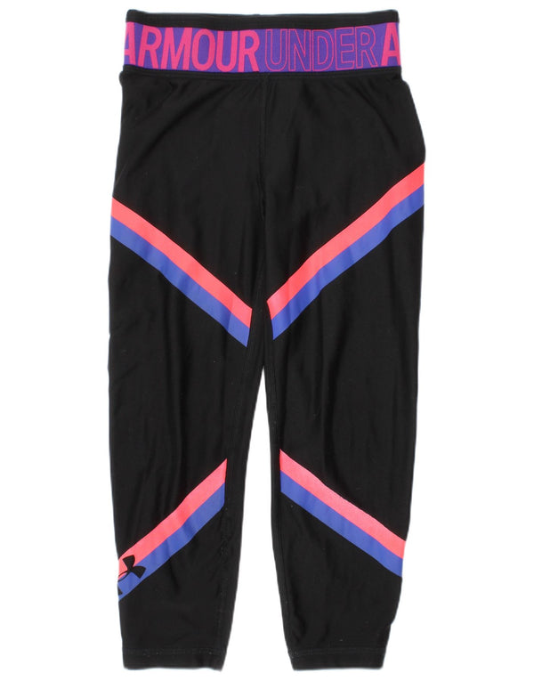 Jambiere grafice pentru fete Under Armour 7-8 ani, negru, color block