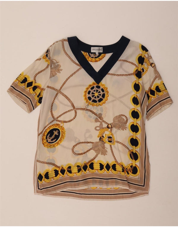 Bluză Pancaldi & B pentru femei cu model abstract, UK 12 Medium Off White