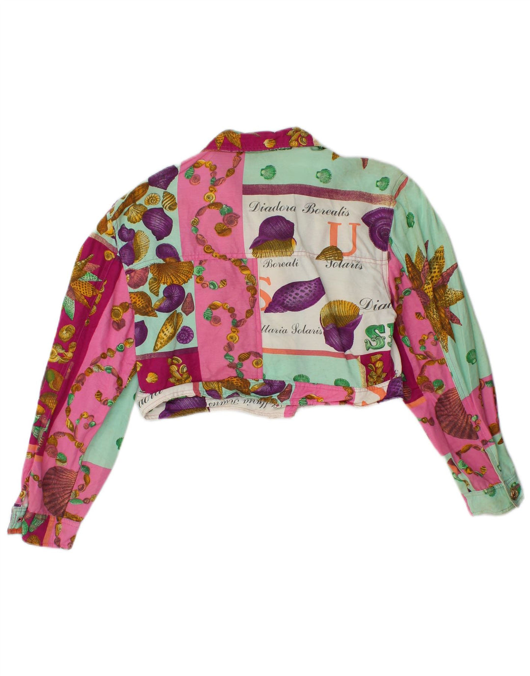 Jachetă Bolero Vintage pentru femei cu grafică UK 10, mic, multicolor, viscoză