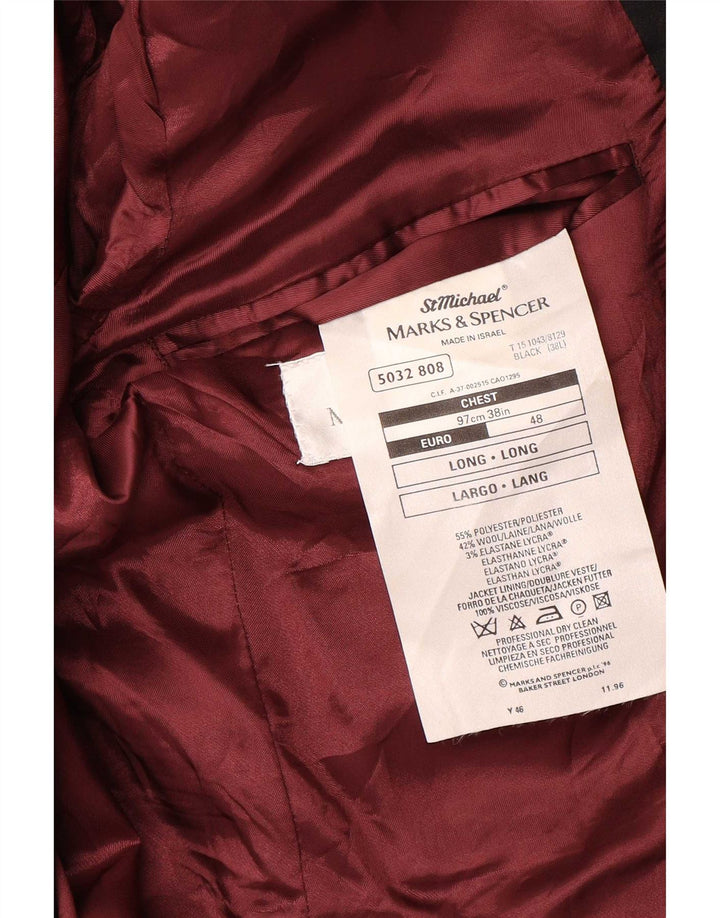 Jachetă pentru bărbați Marks & Spencer pentru bărbați, cu 2 nasturi, negru mediu, 38 UK