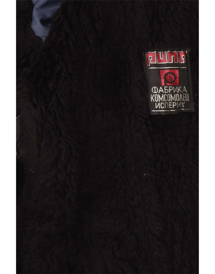 Jachetă Sherpa Vintage pentru femei UK 12 Medium Blue Colorblock
