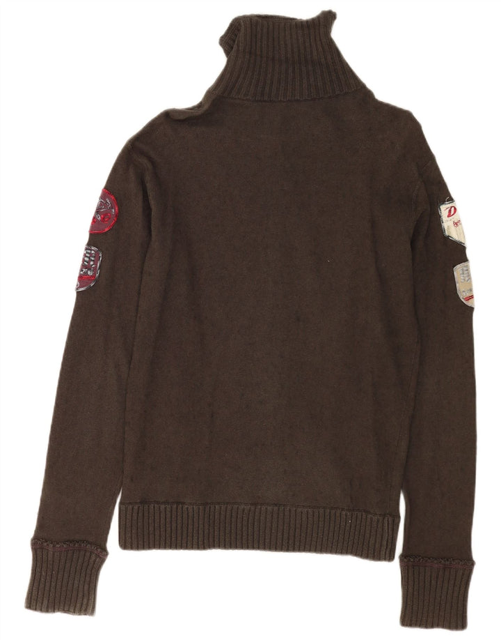 Pulover cardigan grafic pentru bărbați Diesel, bumbac mare kaki