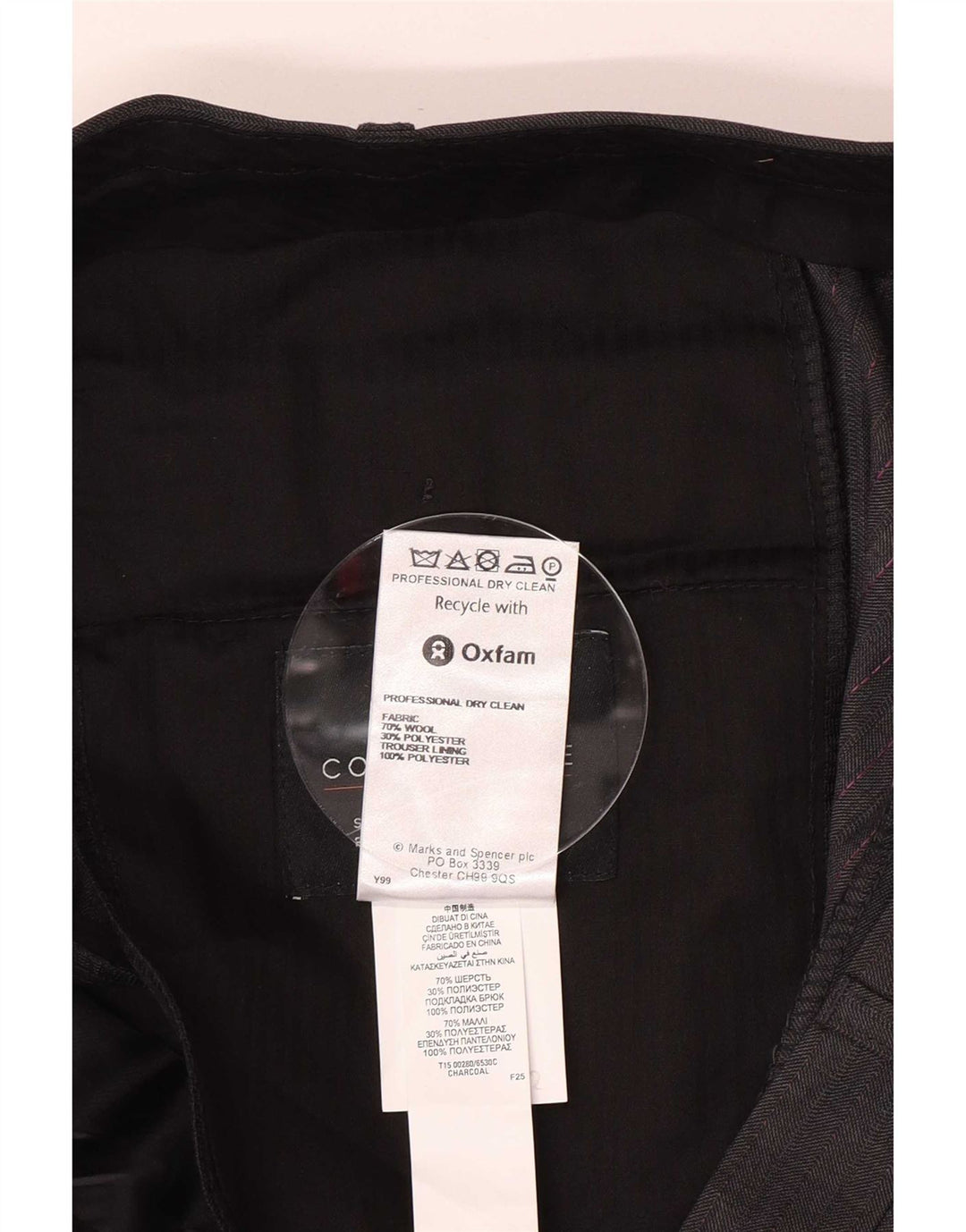 Marks & Spencer Pantaloni drepți pentru bărbați L40 L33 Lână gri