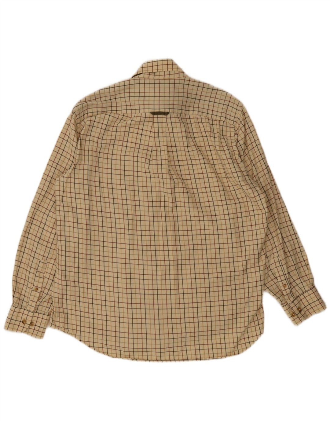 Cămașă de flanel pentru bărbați Barbour, bumbac cu carouri, bej mare