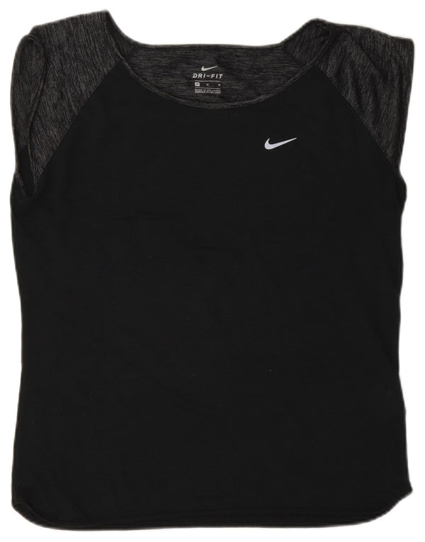 Tricou Nike Dri Fit pentru femei Top UK 14 Medium Bleumarin Lână color bloc