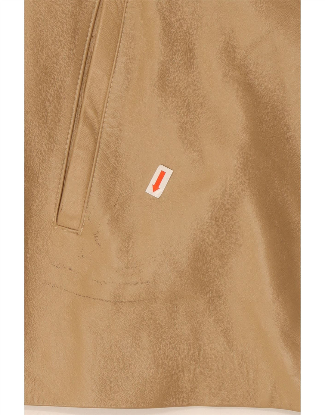 Jachetă de piele vintage pentru femei UK 16 Large Beige