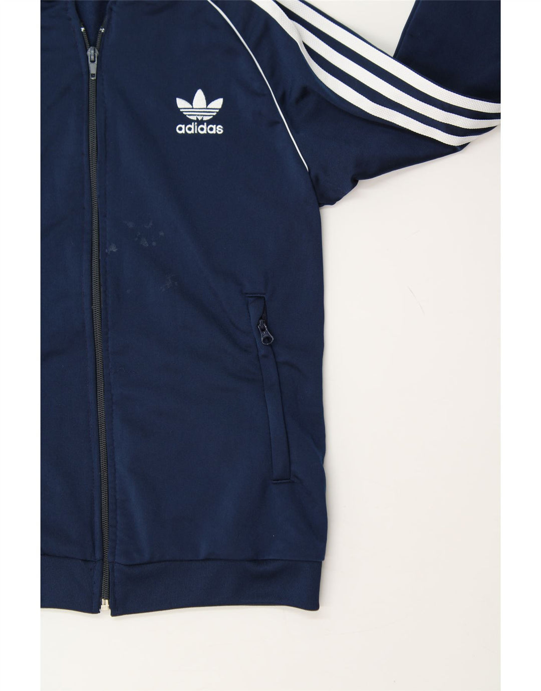 ADIDAS Boys Tracksuit Top Jacket 11-12 Years Navy Blue Polyester Vintage Adidas and Second-Hand Adidas from Messina Hembry 