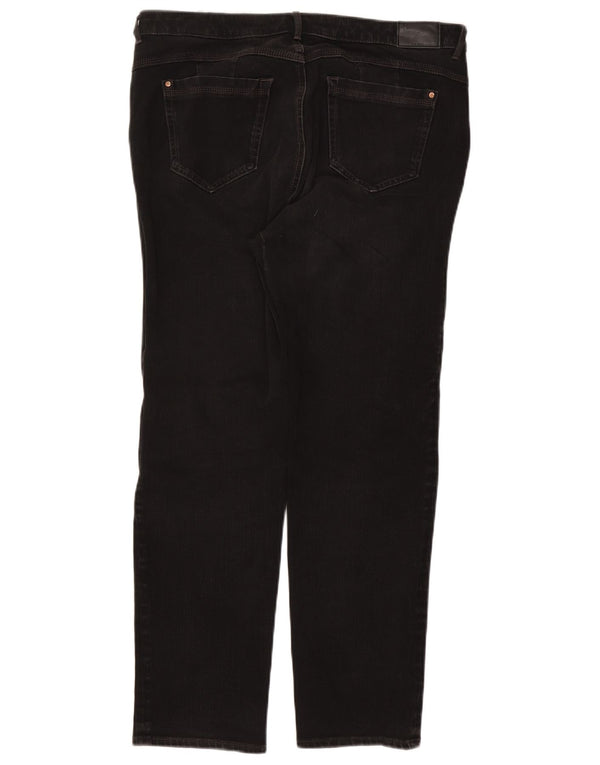 Marks & Spencer Womens Magic Straight Jeans UK 18 XL W36 L28 Black Cotton