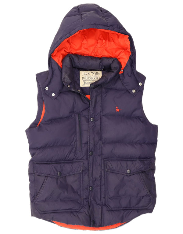 Jack Wills Gilet căptușit cu glugă pentru bărbați UK 38 Medium Bleumarin Poliester