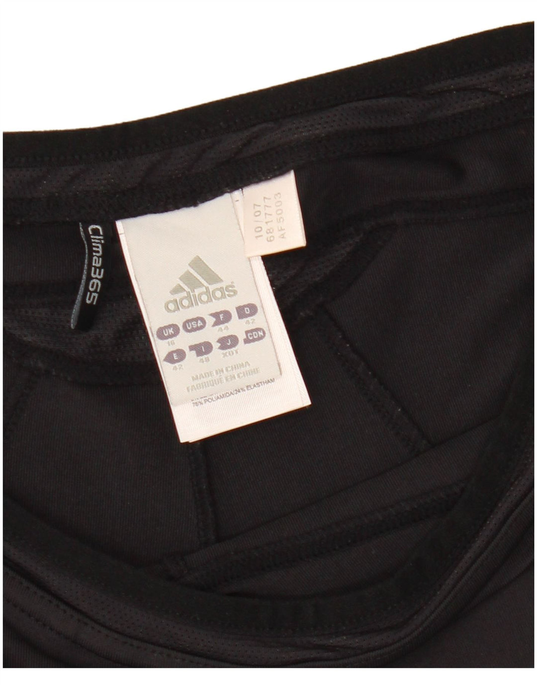 Pantaloni de trening ADIDAS Clima 365 Capri pentru femei UK 16, mare, negru, nailon