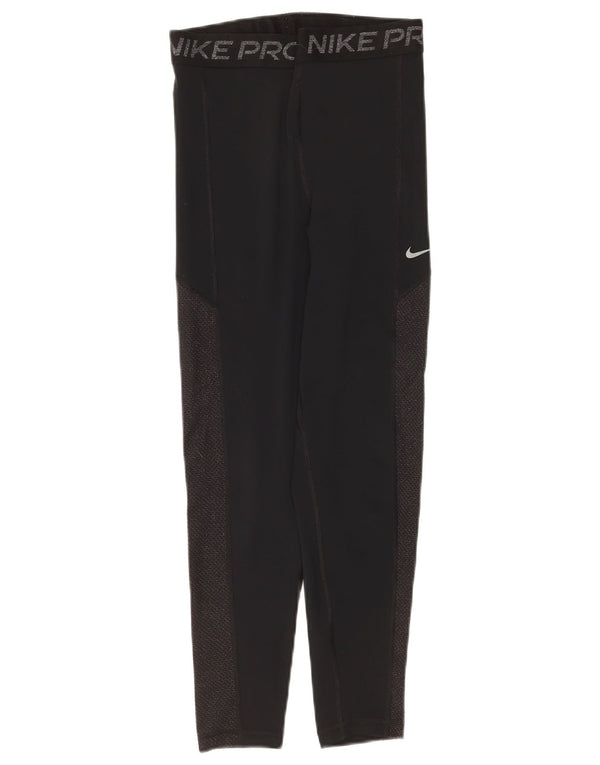 Leggings cu grafice Nike Dri Fit pentru femei UK 10 Mici, negru, nailon color bloc
