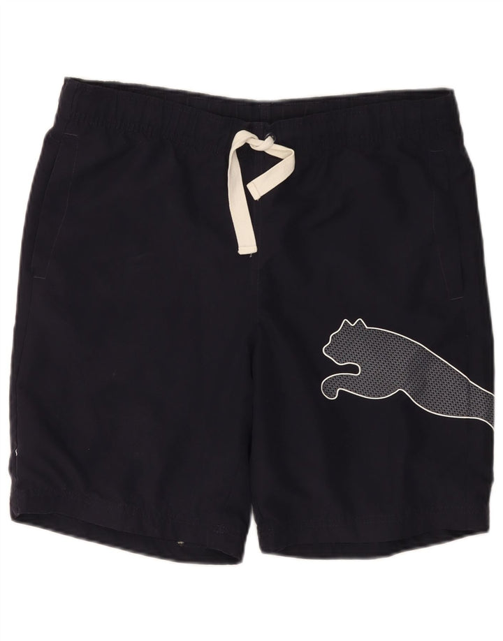Pantaloni scurți sport grafic PUMA pentru bărbați, mici, albastru, bumbac